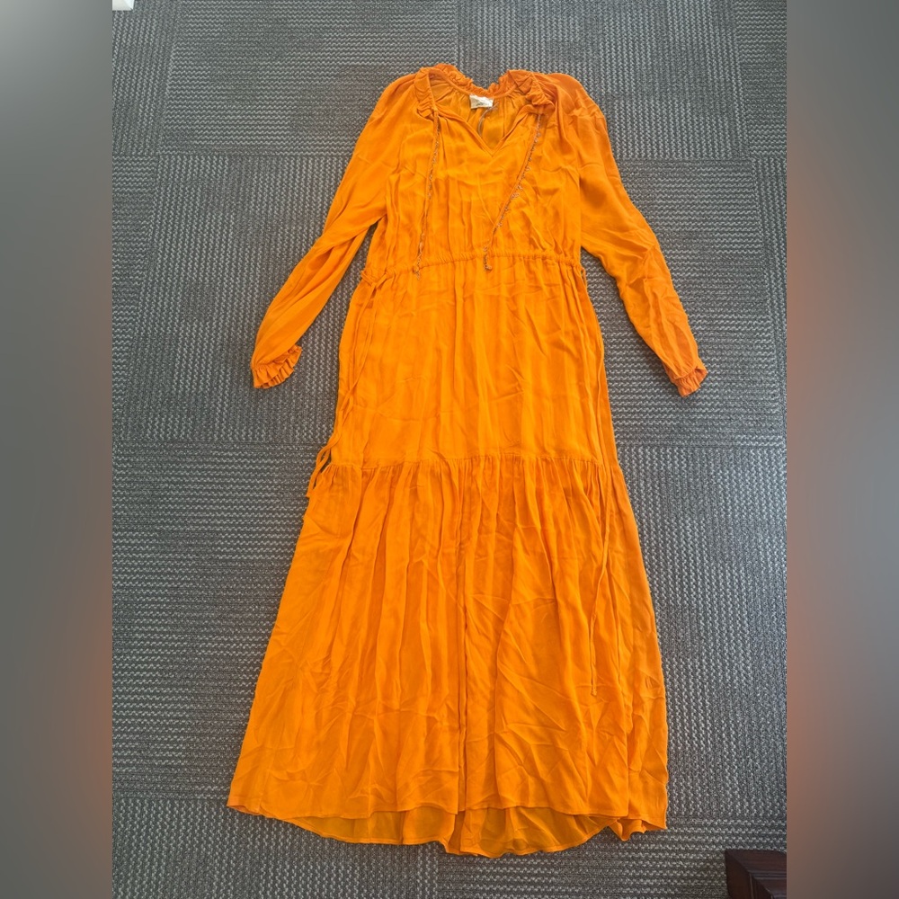 NWT DX Collection Albicocca Long Sleeve Orange Maxi Dress, size L - Picture 2 of 11